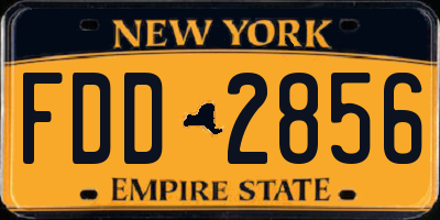 NY license plate FDD2856