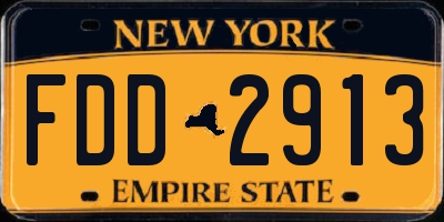 NY license plate FDD2913