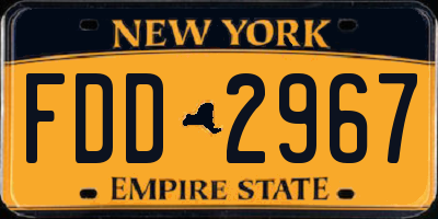 NY license plate FDD2967