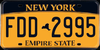 NY license plate FDD2995