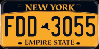 NY license plate FDD3055