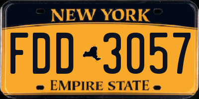 NY license plate FDD3057