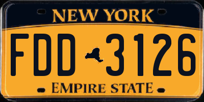 NY license plate FDD3126