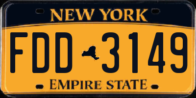 NY license plate FDD3149