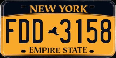 NY license plate FDD3158