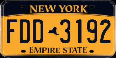 NY license plate FDD3192