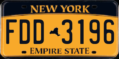 NY license plate FDD3196