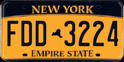 NY license plate FDD3224