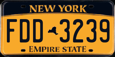 NY license plate FDD3239