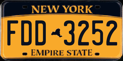 NY license plate FDD3252