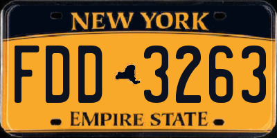 NY license plate FDD3263