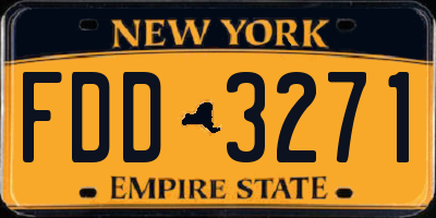 NY license plate FDD3271