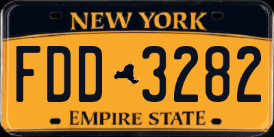 NY license plate FDD3282