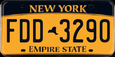 NY license plate FDD3290