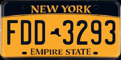 NY license plate FDD3293
