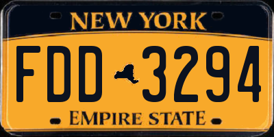 NY license plate FDD3294