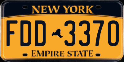 NY license plate FDD3370