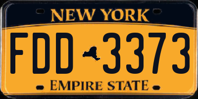 NY license plate FDD3373