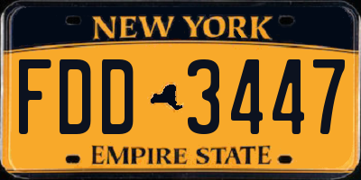 NY license plate FDD3447