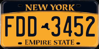 NY license plate FDD3452