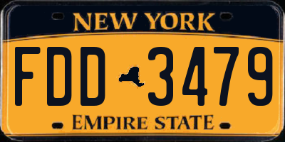 NY license plate FDD3479