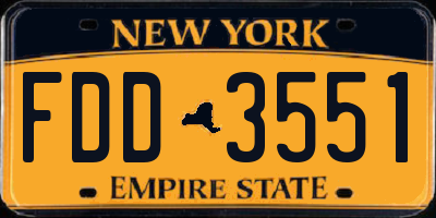 NY license plate FDD3551