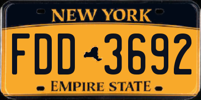 NY license plate FDD3692