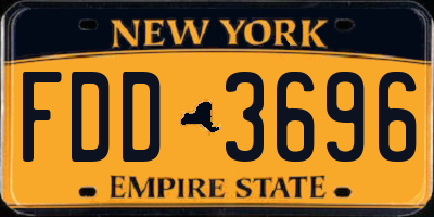 NY license plate FDD3696