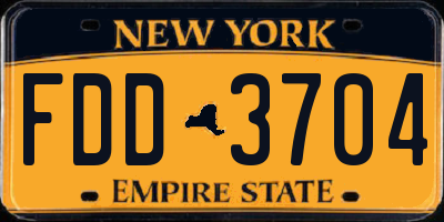 NY license plate FDD3704