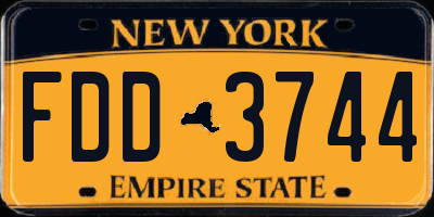 NY license plate FDD3744