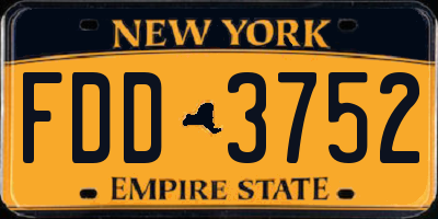 NY license plate FDD3752