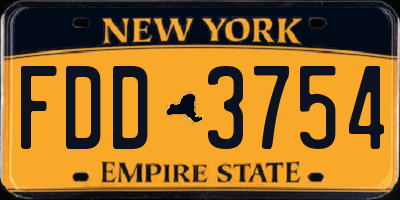 NY license plate FDD3754