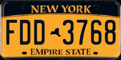 NY license plate FDD3768