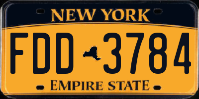 NY license plate FDD3784