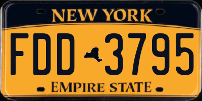 NY license plate FDD3795