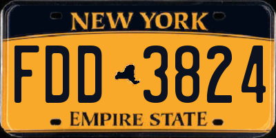 NY license plate FDD3824