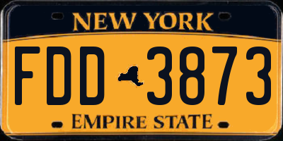 NY license plate FDD3873