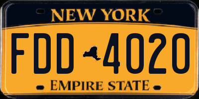 NY license plate FDD4020