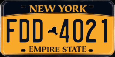 NY license plate FDD4021