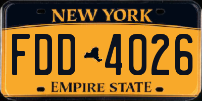NY license plate FDD4026