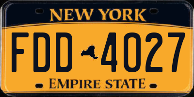 NY license plate FDD4027