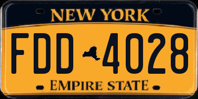 NY license plate FDD4028