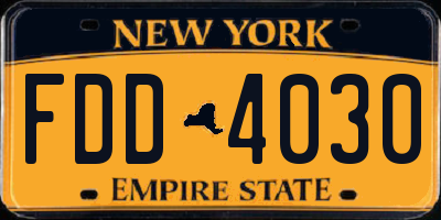 NY license plate FDD4030