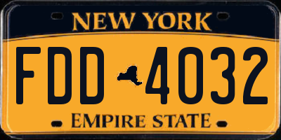 NY license plate FDD4032