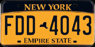 NY license plate FDD4043