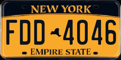 NY license plate FDD4046