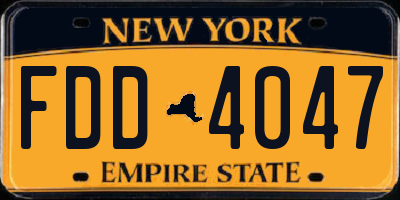 NY license plate FDD4047