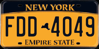 NY license plate FDD4049