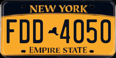 NY license plate FDD4050