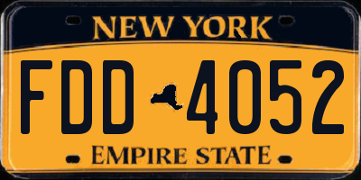 NY license plate FDD4052